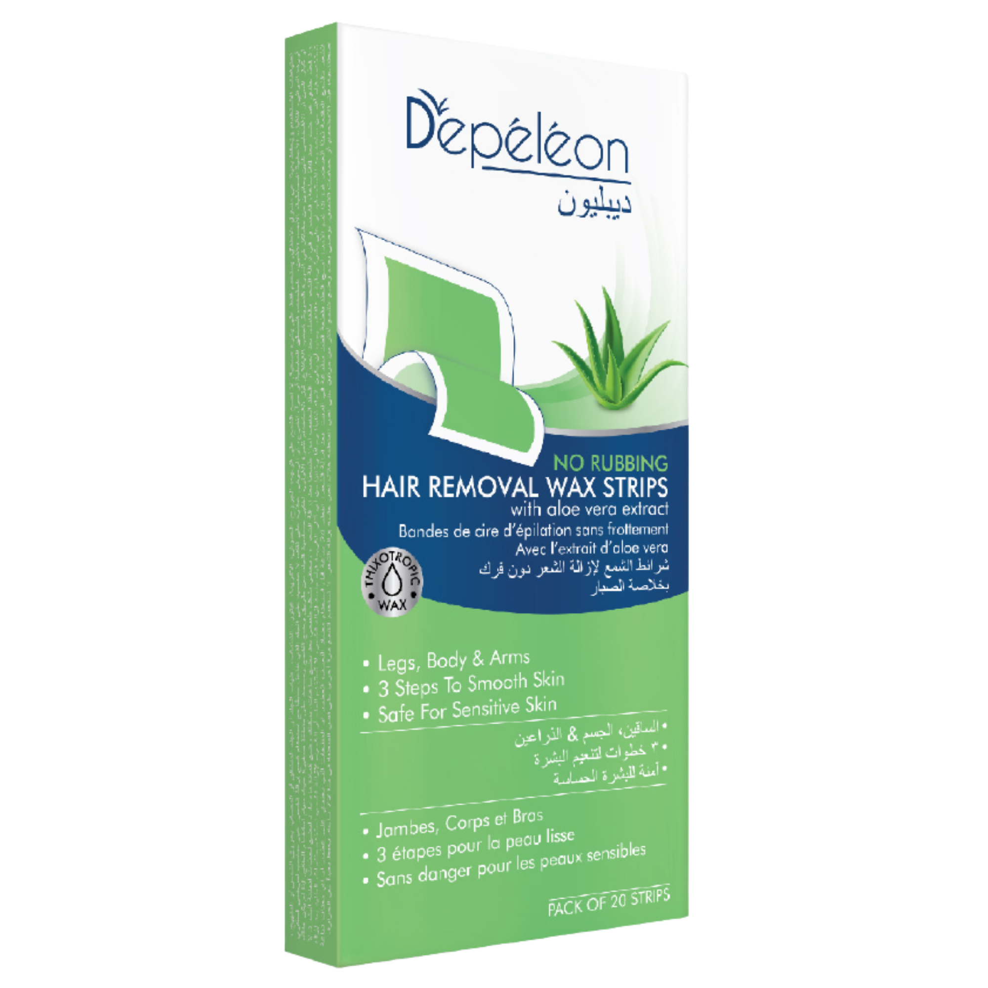 Hair Removal Wax Strips(No Rubbing) - Aloe Vera
