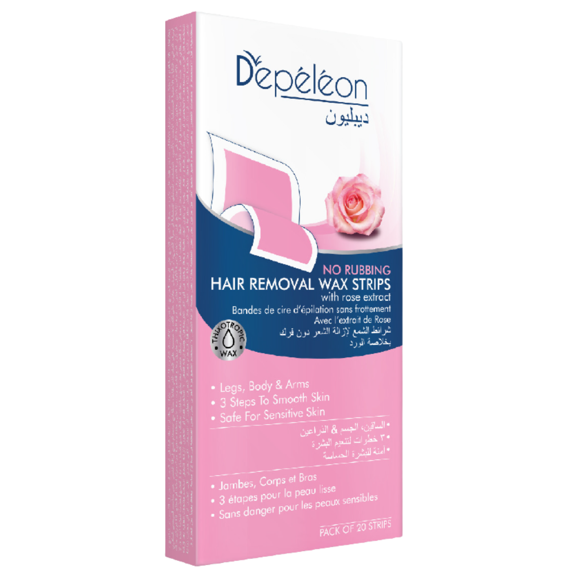 Hair Removal Wax Strips(No Rubbing) - Rose Extract